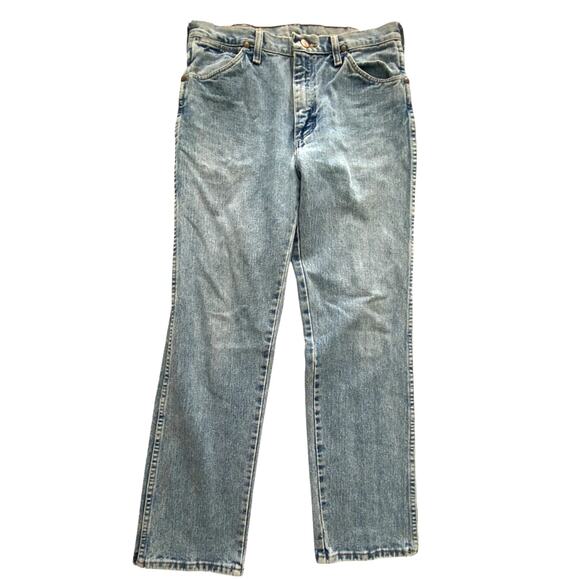 Mens Straight Leg Wrangler Light Wash Jeans Size 31x30 - Picture 1 of 5
